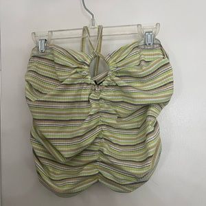 green rouched halter top